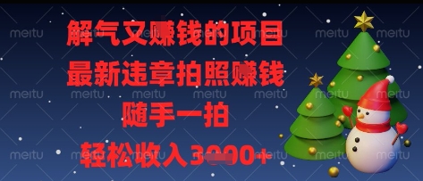 解气又挣钱的项目，最新违章拍照挣钱，随手一拍，轻松收入多张【揭秘】-偏门项目网
