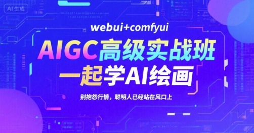 AIGC高级实战班，webui+comfyui，一起学AI绘画，别抱怨行情，聪明人已经站在风口上-偏门项目网