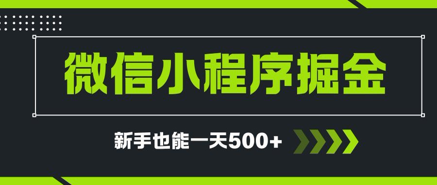 微信小程序自撸广告项目，0投资暴力玩法，新手小白一天轻松500+-偏门项目网