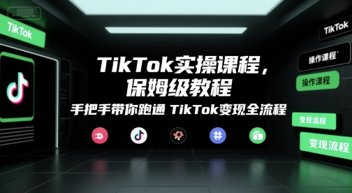 TikTok实操课程，保姆级教程，手把手带你跑通TikTok变现全流程-偏门项目网