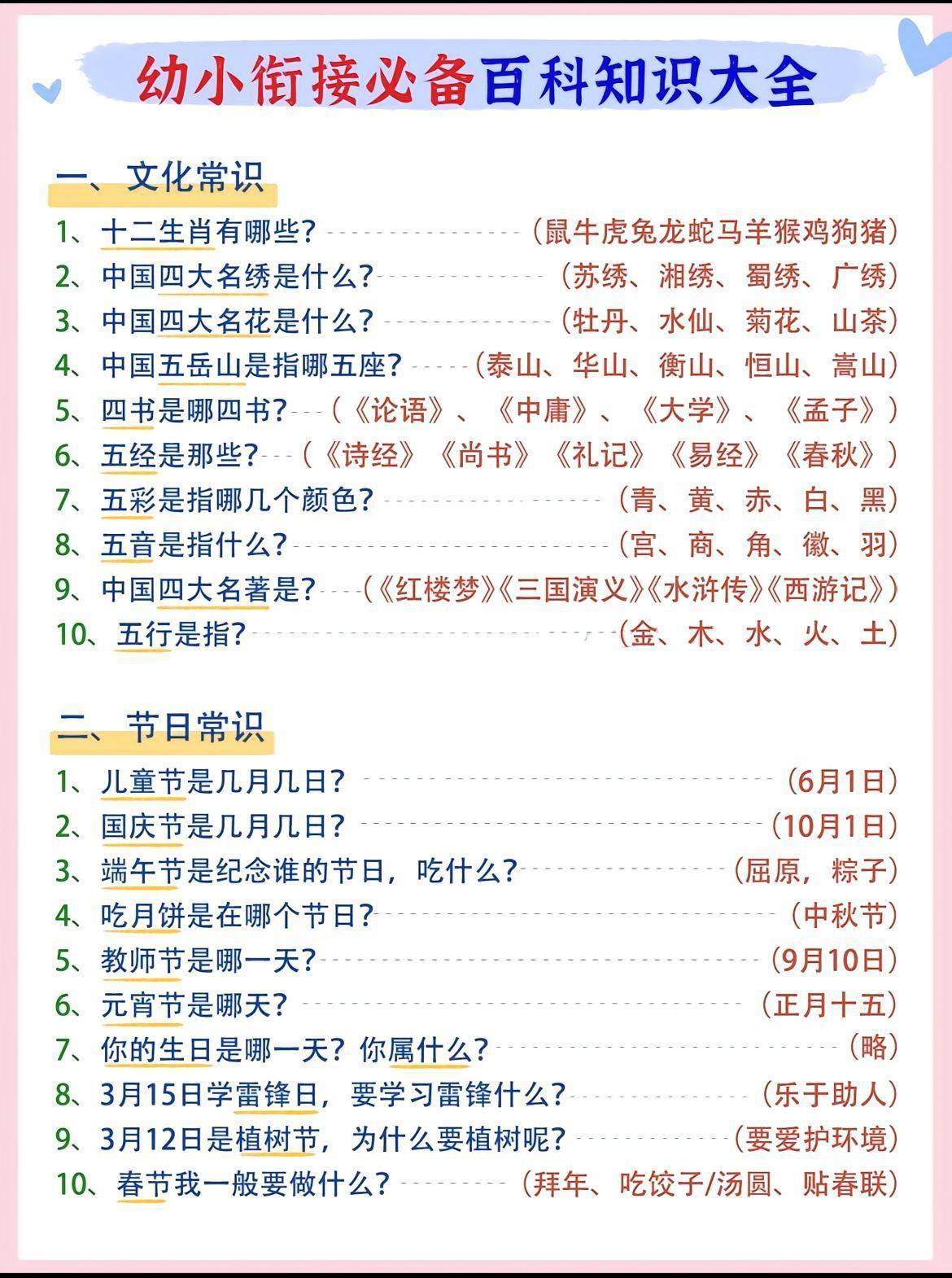 幼小衔接语文必备百科知识大全-偏门项目网