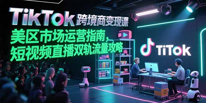 TikTok跨境电商变现课，美区市场运营指南，短视频直播双轨流量攻略-偏门项目网