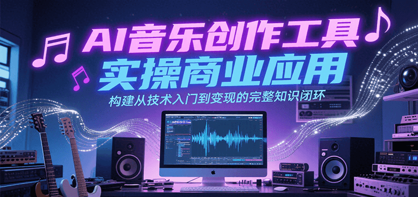 AI音乐创作工具实操商业应用，构建从技术入门到变现的完整知识闭环-偏门项目网