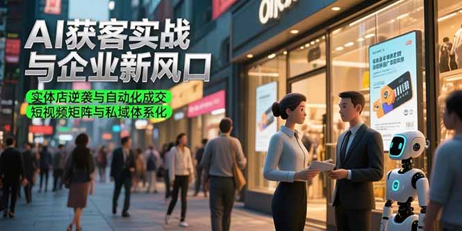 AI获客实战与企业新风口，实体店逆袭与自动化成交 短视频矩阵与私域体系化-偏门项目网