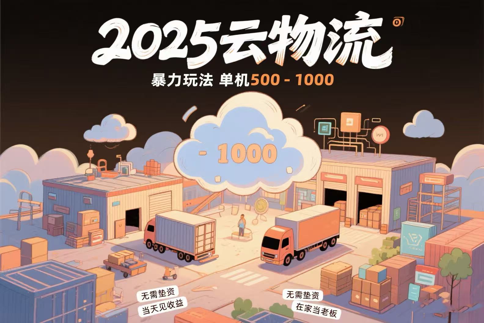 云物流赚差价，项目纯利润500~1000，无需垫资，当天到账。不需要有车，…-偏门项目网