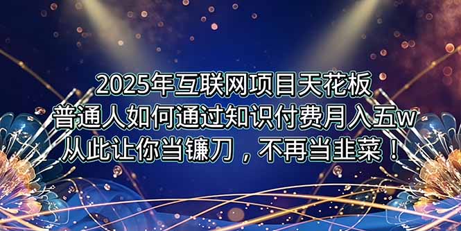 2025年互联网项目天花板，普通人如何通过卖项目实现逆风翻盘，月入5W＋！-偏门项目网