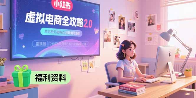 虚拟电商全攻略2.0，开店选品实操流程，账号定位、货源发布、笔记发布技巧-偏门项目网
