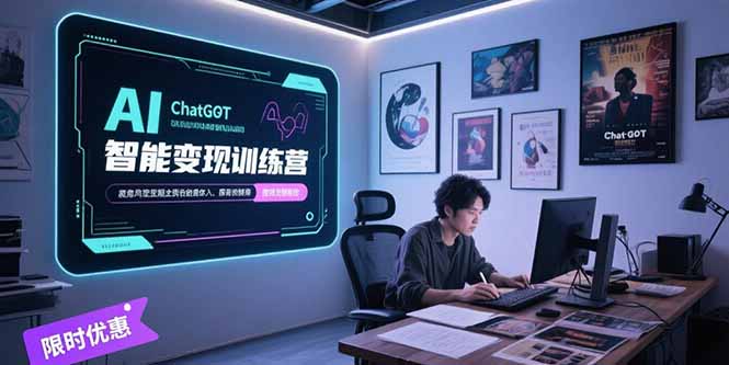 AI智能变现训练营，ChatGPT写作变现，电影解说制作，图文带货方法论-偏门项目网