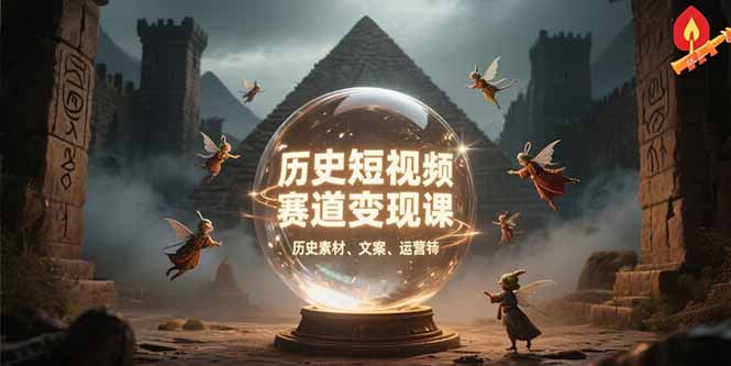 历史短视频赛道变现课，百集素材库应用，文案剪辑技巧，账号运营全案-偏门项目网