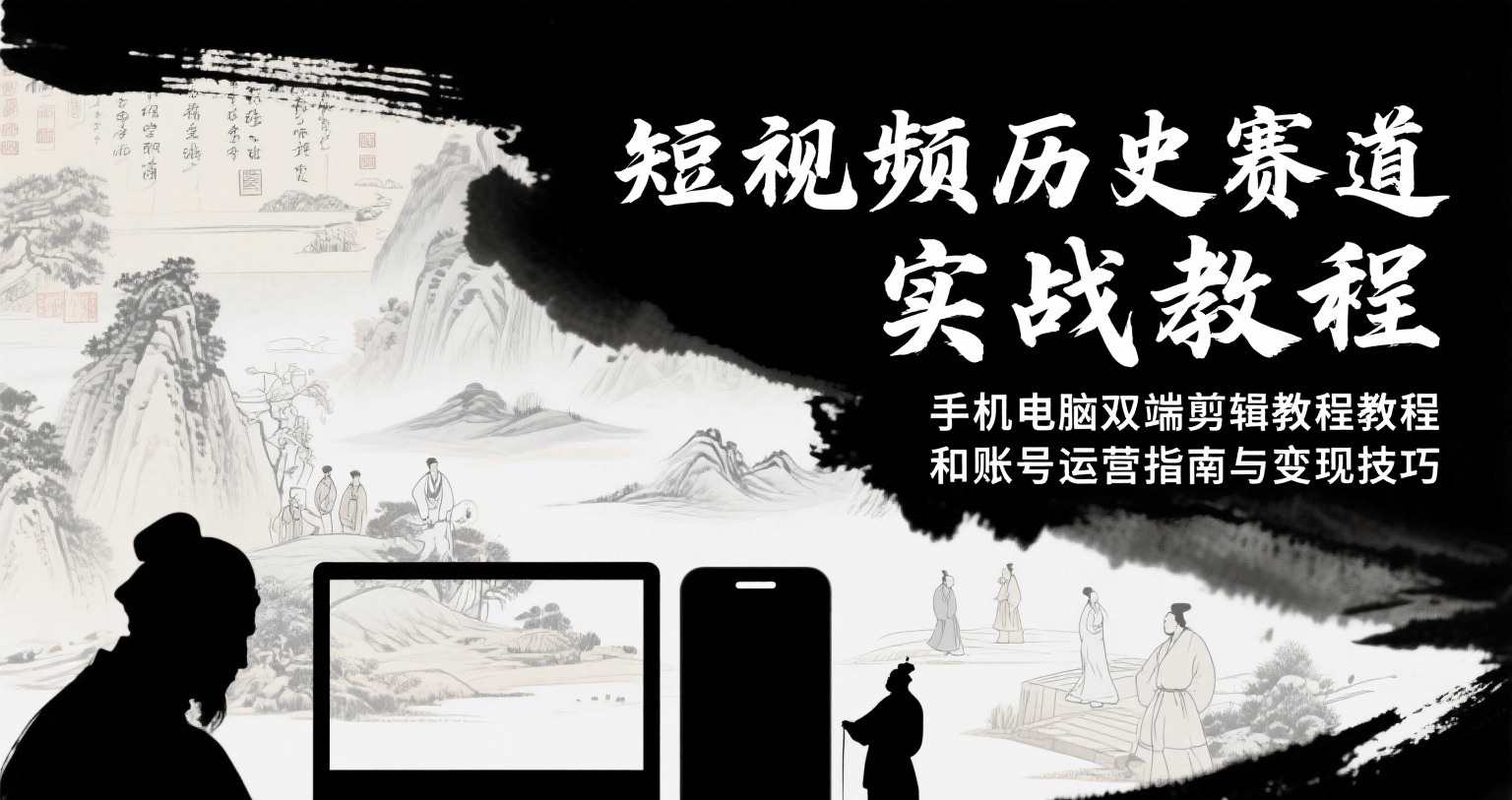 短视频历史赛道实战教程，手机电脑双端剪辑教程和账号运营指南与变现技巧-偏门项目网