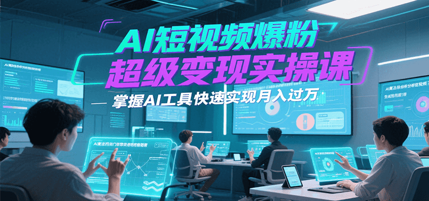 AI短视频爆粉超级变现实操课，掌握AI工具快速实现月入过万-偏门项目网