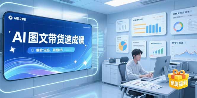 AI图文带货速成课，养号引流秘籍，爆款选品策略，美图制作全流程-偏门项目网