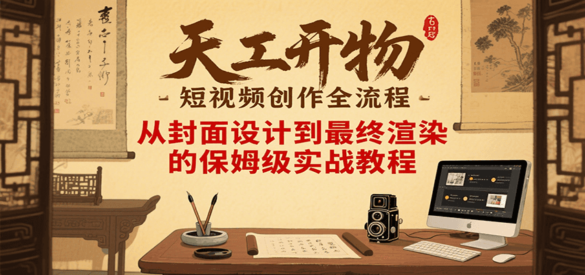 天工开物短视频创作全流程，从封面设计到最终渲染的保姆级实战教程-偏门项目网