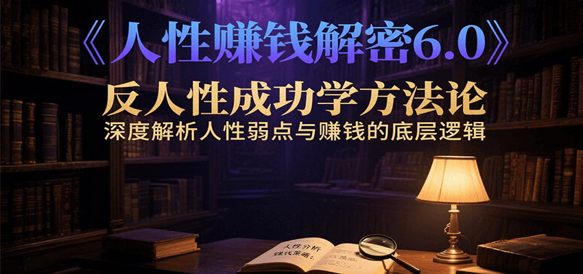 人性赚钱解密6.0，反人性成功学方法论，深度解析人性弱点与赚钱的底层逻辑-偏门项目网