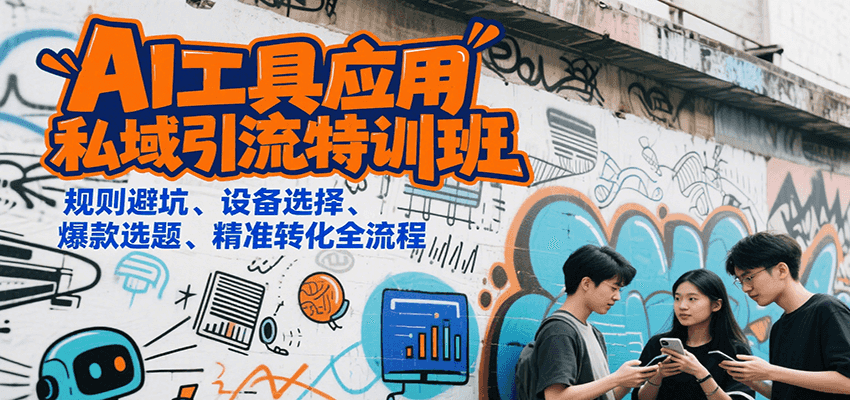 AI工具应用私域引流特训班，规则避坑、设备选择、爆款选题、精准转化全流程-偏门项目网