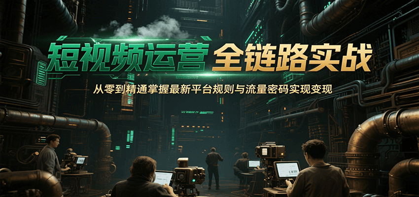 短视频运营全链路实战，从零到精通掌握最新平台规则与流量密码实现变现-偏门项目网