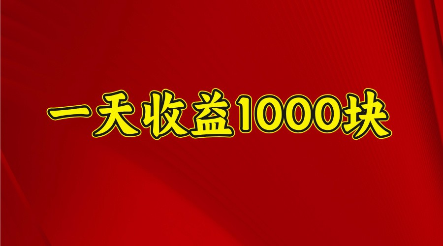 一天收益1000块，2025全网首发-偏门项目网