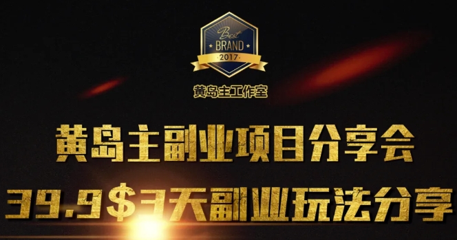 黄岛主副业分享会1期：3天3个副业玩法，速度上车-偏门项目网