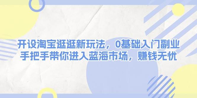 开设淘宝逛逛新玩法，0基础入门副业，手把手带你进入蓝海市场，赚钱无忧-偏门项目网