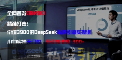 精准打击：价值3980的DeepSeek私域引流实操课，小白实操无门槛，日引精准粉300+-偏门项目网