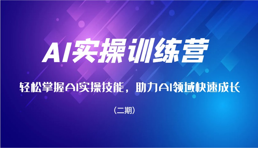 AI实操训练营，轻松掌握AI实操技能，助力AI领域快速成长(二期)-偏门项目网