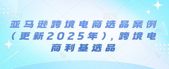 亚马逊跨境电商选品案例(更新2025年3月)，跨境电商利基选品-偏门项目网