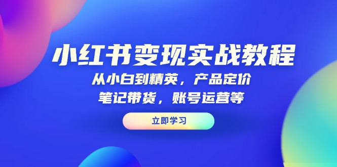 小红书变现实战教程：从小白到精英，产品定价，笔记带货，账号运营等-偏门项目网