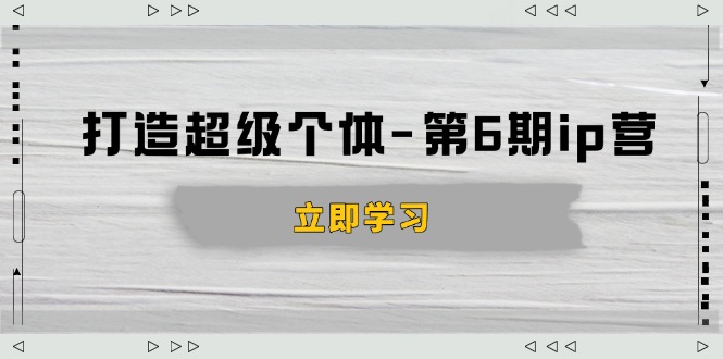 打造 超级个体-第6期ip营：商业认知,产品设计,成交演练,解决知识变现难题-偏门项目网