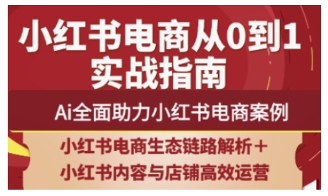 2025小红书电商全链路运营，Ai全面助力小红书电商案例-偏门项目网
