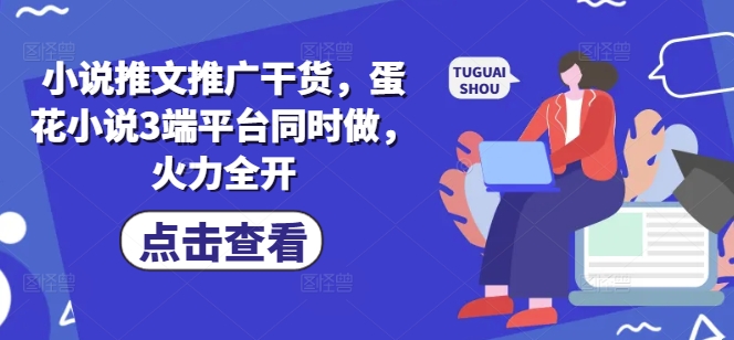 小说推文推广干货，蛋花小说3端平台同时做，火力全开-偏门项目网