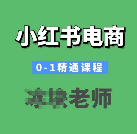 小红书电商0-1精通课程，小红书开店必学课程-偏门项目网