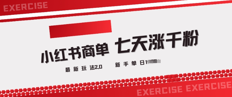 小红书商单2.0最新玩法，3天涨千粉单日变现多张-偏门项目网