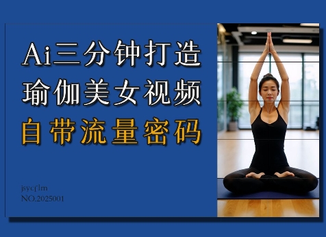 Ai3分钟打造瑜伽美女视频，自带流量密码-偏门项目网