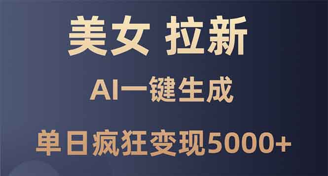 美女暴力拉新，通过AI一键生成，单日疯狂变现5000+，纯小白一学就会！-偏门项目网