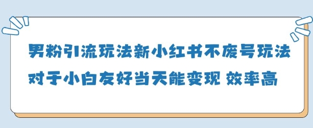 男粉引流玩法(新)，玩法友好做的好当天就能变现-偏门项目网