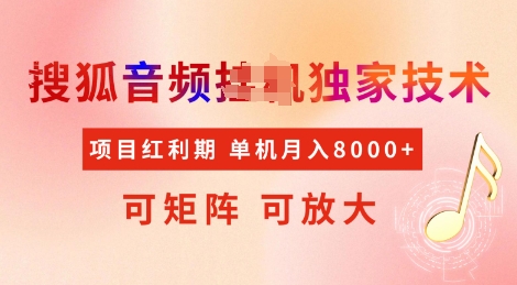 全网首发搜狐音频挂JI独家技术，项目红利期，可矩阵可放大，稳定月入8k【揭秘】-偏门项目网