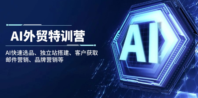 AI外贸特训营：AI快速选品、独立站搭建、客户获取、邮件营销、品牌营销等-偏门项目网