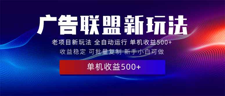 2025全新广告联盟玩法 单机500+课程实操分享 小白可无脑操作-偏门项目网