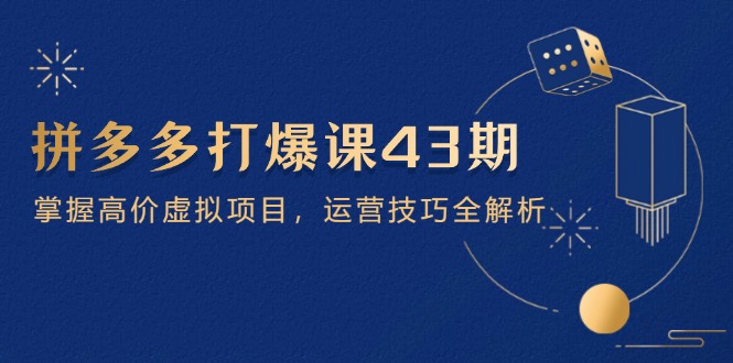 拼多多打爆课第 43 期，掌握高价虚拟项目，运营技巧全解析(15节-偏门项目网