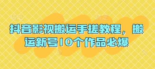 抖音影视搬运手搓教程，搬运新号10个作品必爆-偏门项目网