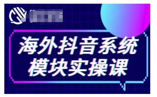 海外抖音Tiktok系统模块实操课，TK短视频带货，TK直播带货，TK小店端实操等-偏门项目网