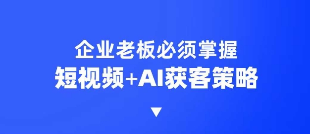 企业短视频AI获客霸屏流量课，6步短视频+AI突围法，3大霸屏抢客策略-偏门项目网