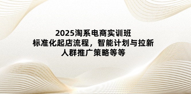 2025淘系电商实训班：标准化起店流程，智能计划与拉新，人群推广策略等等-偏门项目网