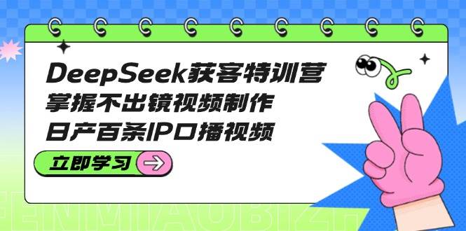 DeepSeek获客特训营：掌握不出镜视频制作，日产百条IP口播视频-偏门项目网