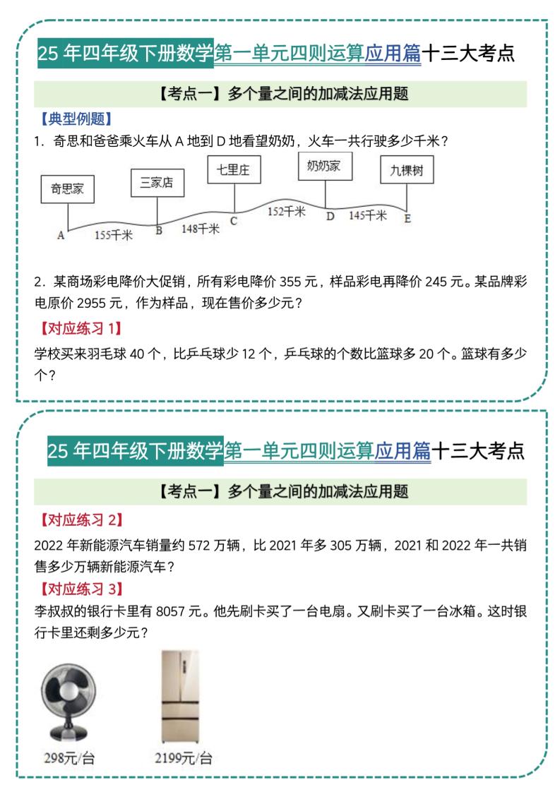 四年级下数学四则运算应用题篇十三大考点(5)-偏门项目网