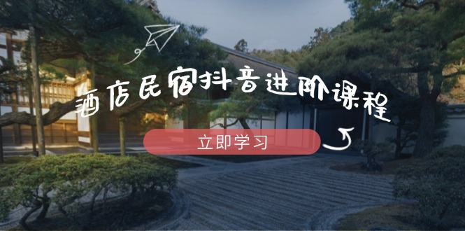 酒店民宿抖音进阶课程，掌握流量渠道与推流逻辑，打造爆款内容-偏门项目网