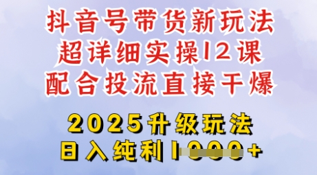 2025全新升级抖音带货玩法，一天纯利四位数，从剪辑到选品再到发布投流，超详细玩法揭秘-偏门项目网