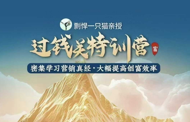 剽悍一只猫-过钱关特训营，学习营销真经 大幅度提高创富效率-偏门项目网