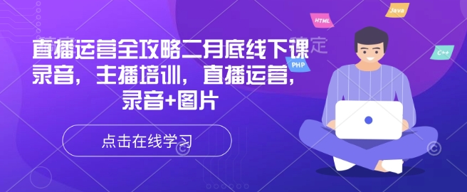 直播运营全攻略二月底线下课录音，主播培训，直播运营，录音+图片-偏门项目网