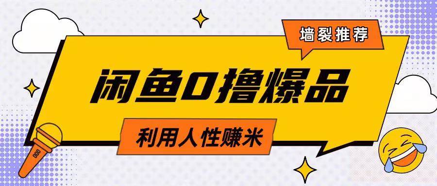 咸鱼0撸玩法利用人性售卖商品达到日挣2张的效果-偏门项目网